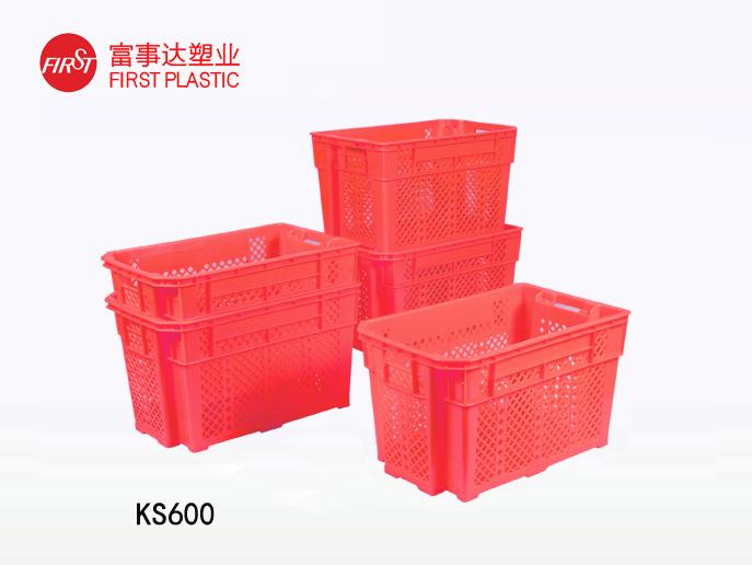 KS600网孔型翻转套叠美女91视频APP入口周转箱