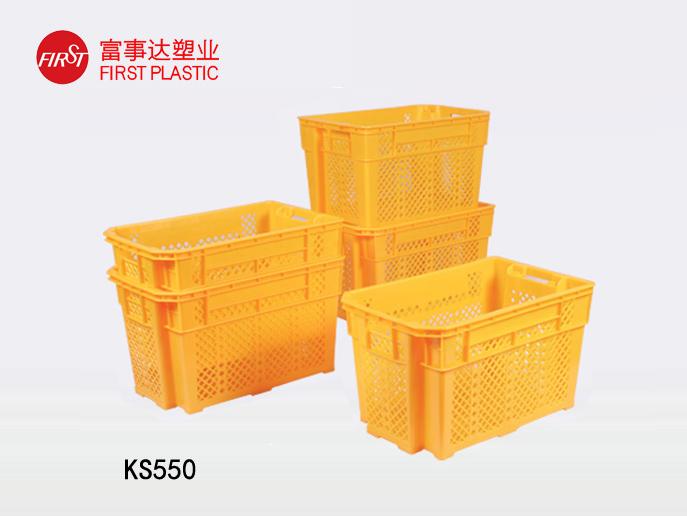 KS550网孔型翻转套叠美女91视频APP入口周转箱